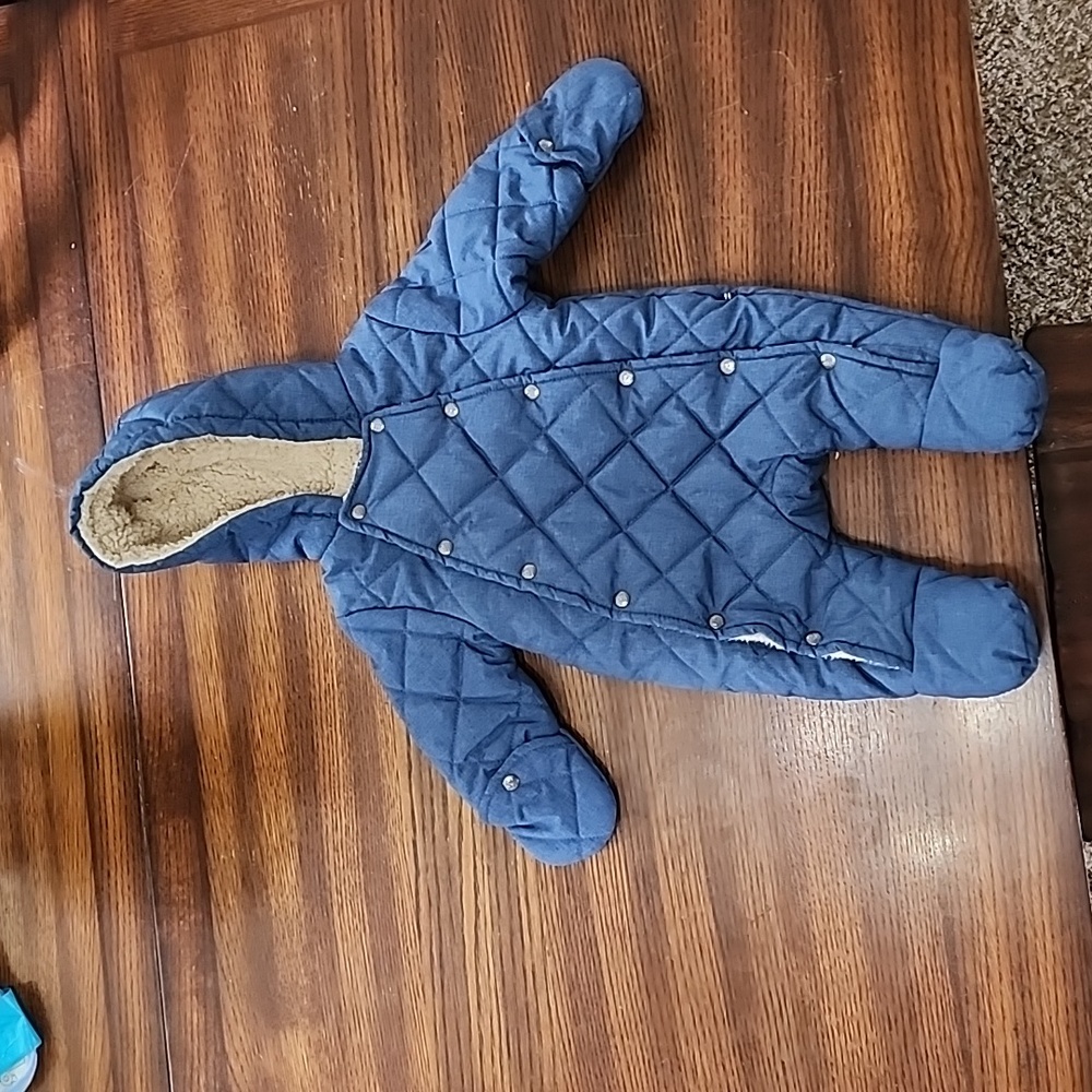 Nautica Snow Hooded Jumpsuit Winter Baby Outfit Size 0-3 Months Blue